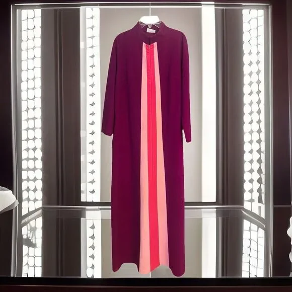 JCPenny Zip front robe Sz MW 1 Side Pocket Shades Of Pink Vintage 70-80’s Vibes - Picture 2 of 13